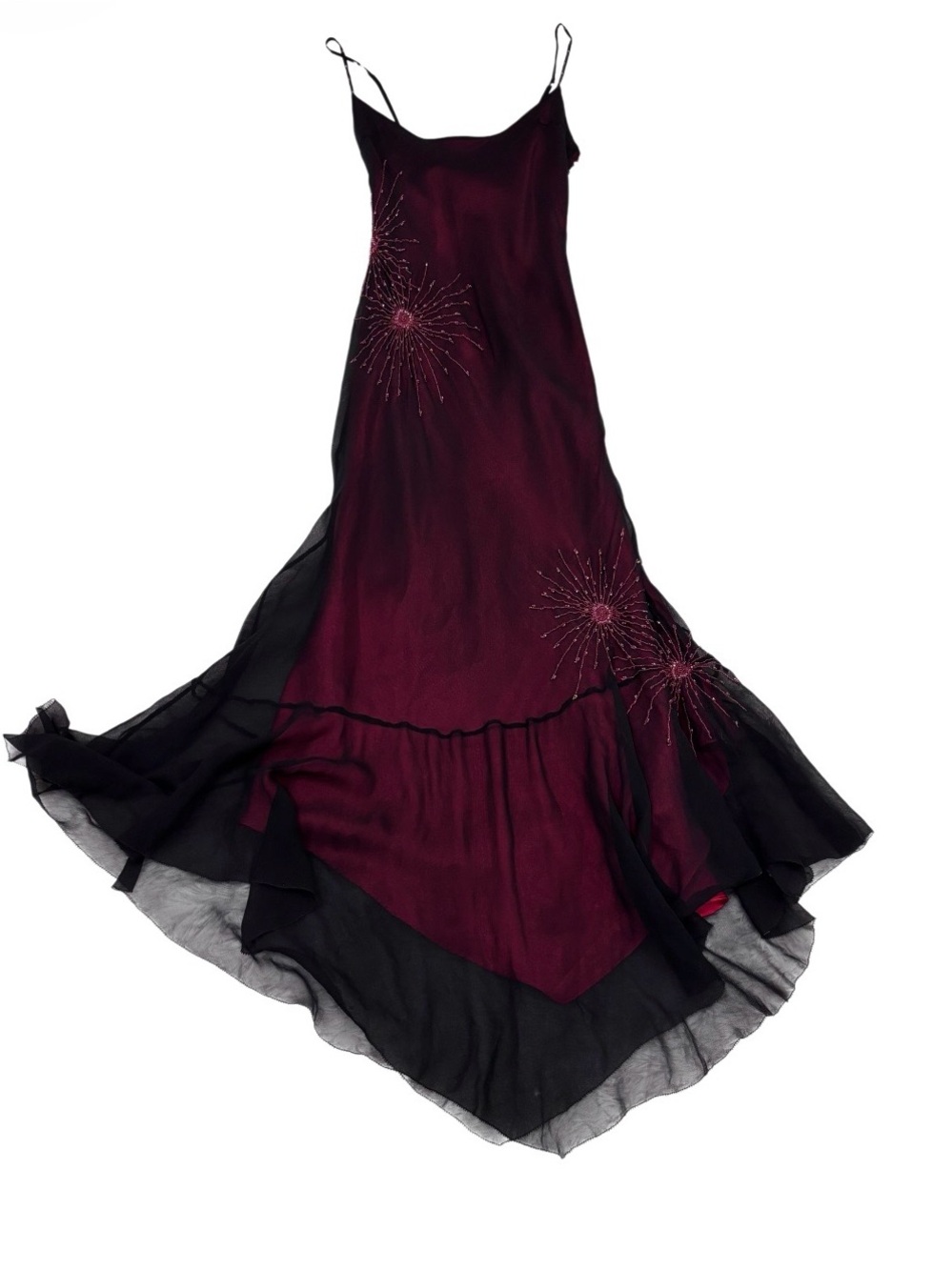 Betsey Johnson Evening Silk Maxi Embellished Dress